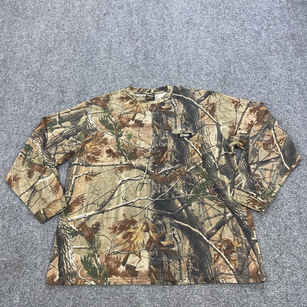 Scent Shield Shirt Mens 2XL Brown Realtree Camo Long Sleeve Hunting Tee Top